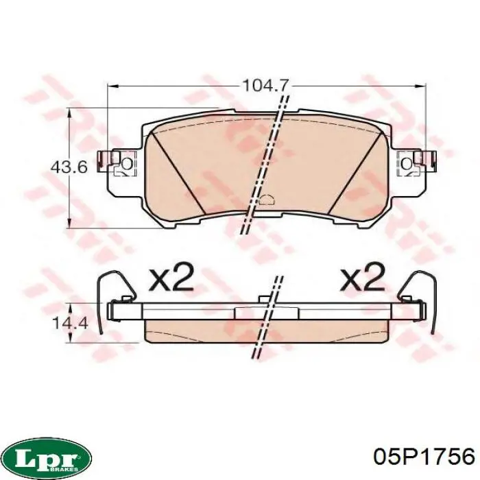 Колодки дисковые  LPR 05P1756 цена, от 20.08 USD
