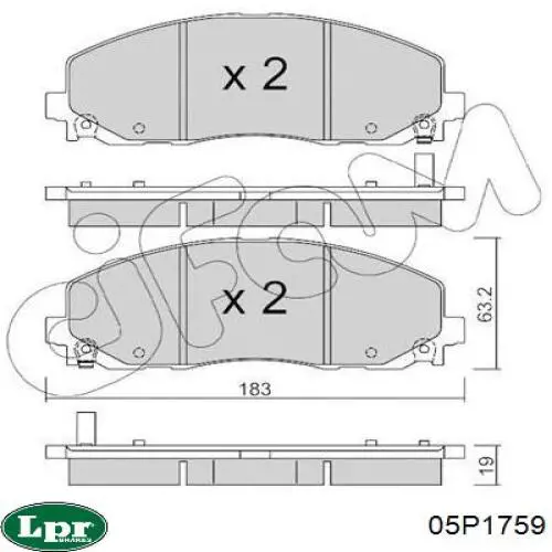 Тормозные колодки LPR 05P1759