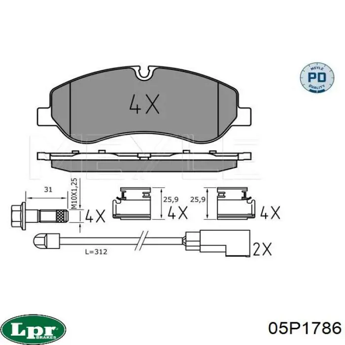 05P1786 LPR Колодки передние