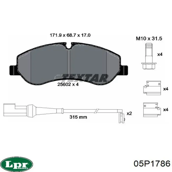 Тормозные колодки LPR 05P1786