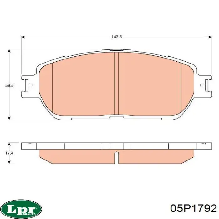 05P1792 LPR Колодки передние
