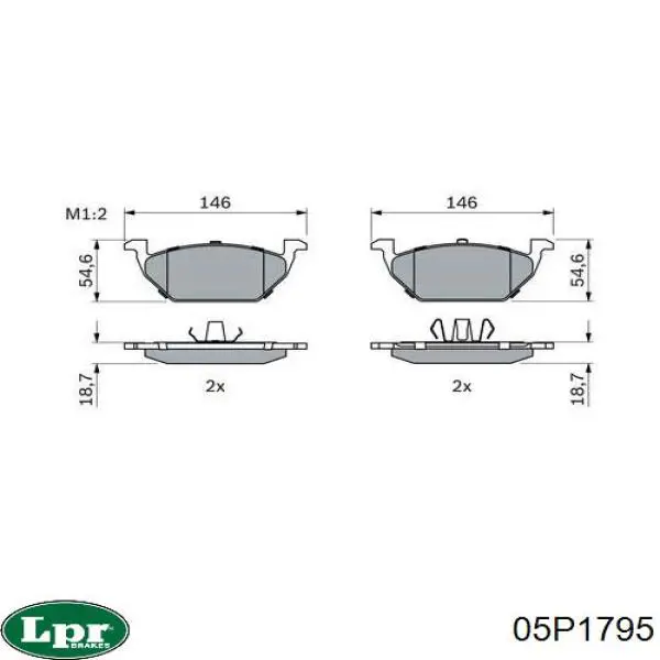 Передние тормозные колодки 05P1795 LPR
