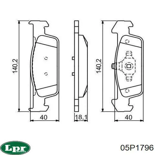 Передние тормозные колодки 05P1796 LPR