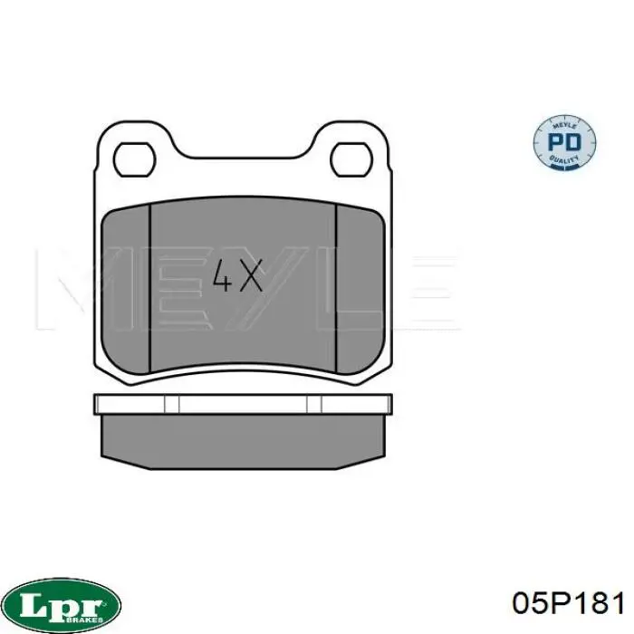 Задние тормозные колодки 05P181 LPR