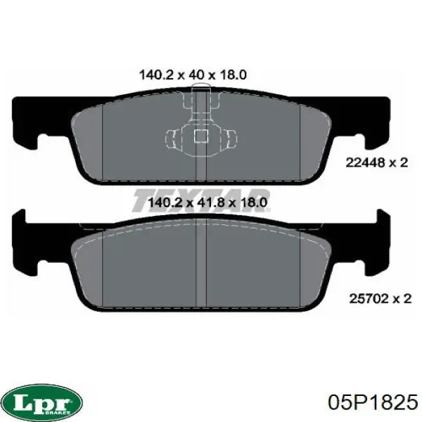 Передние тормозные колодки 05P1825 LPR