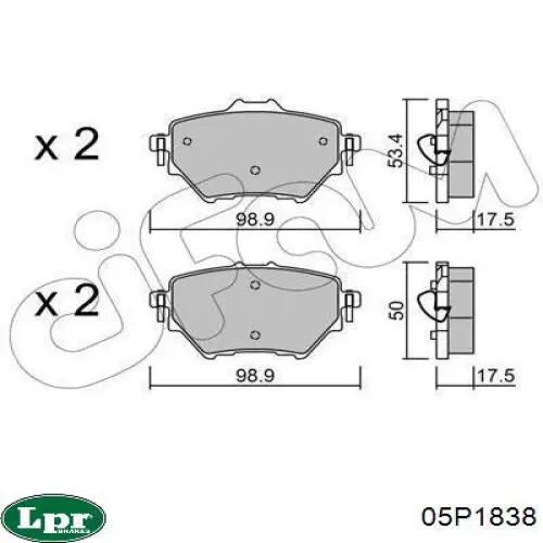 Колодки дисковые  LPR 05P1838 цена, от 25.34 USD