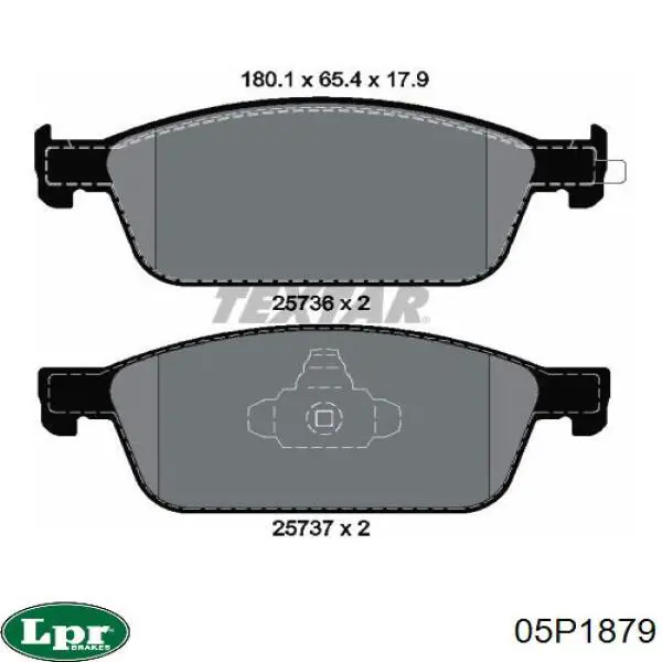 Передние тормозные колодки 05P1879 LPR