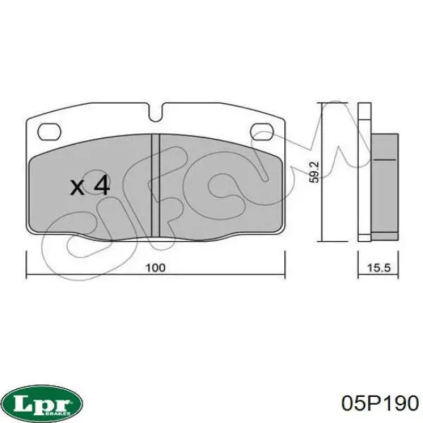 Колодки гальмівні передні, дискові 05P190 LPR