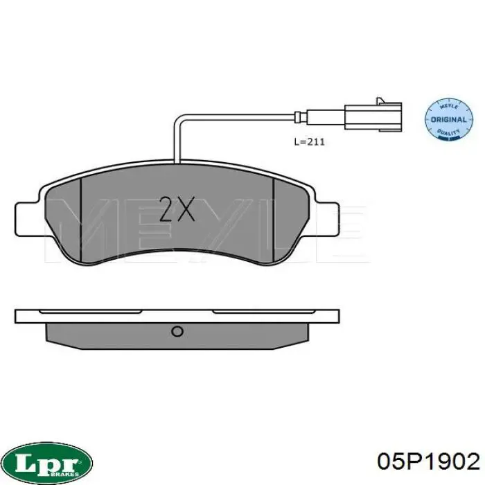 Задние дисковые колодки LPR 05P1902