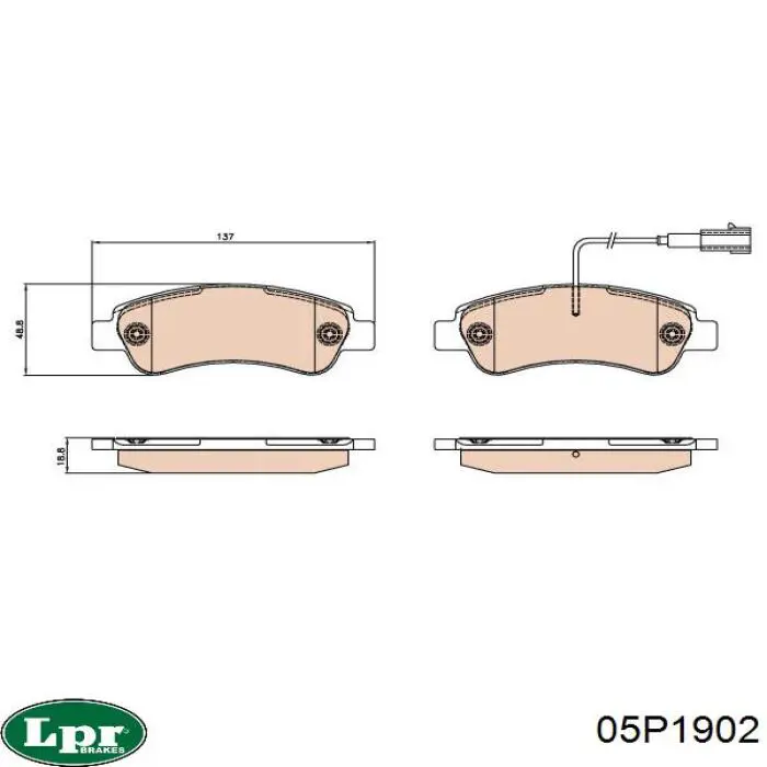 05P1902 LPR Колодки тормозные дисковые комплект