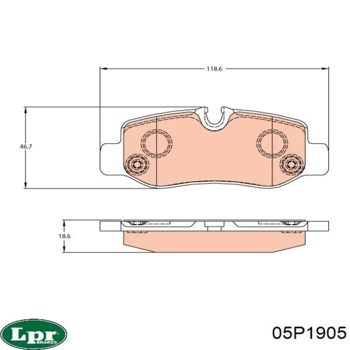 Задние дисковые колодки LPR 05P1905