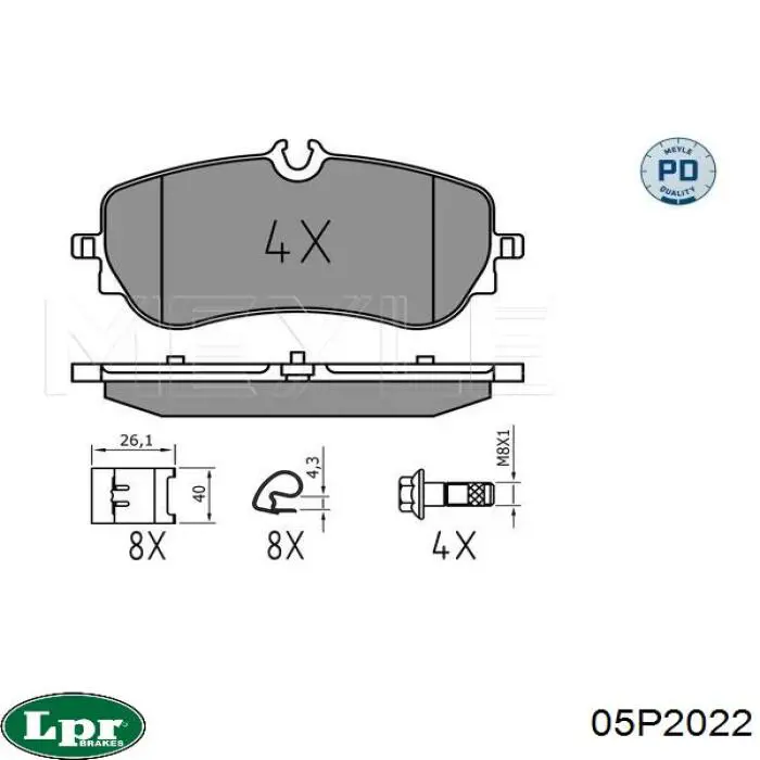 Задние тормозные колодки 05P2022 LPR