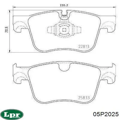 Передние тормозные колодки 05P2025 LPR