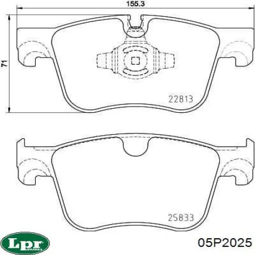 Передние тормозные колодки 05P2025 LPR