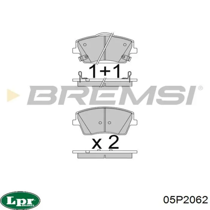 Передние тормозные колодки 05P2062 LPR
