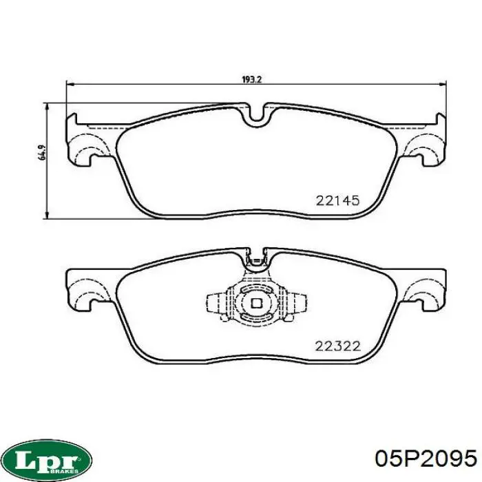 Передние тормозные колодки 05P2095 LPR