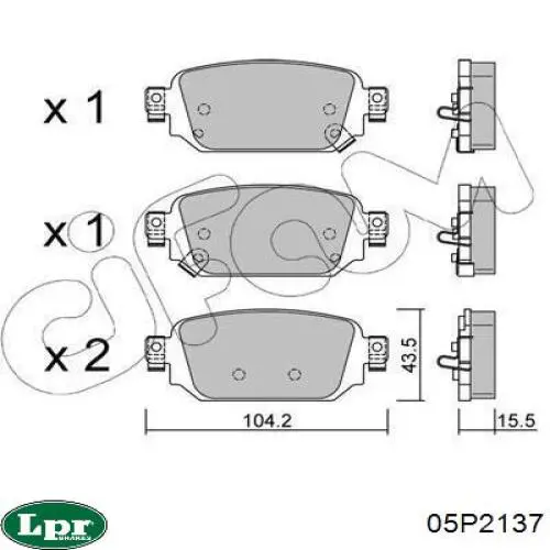 Задние тормозные колодки 05P2137 LPR