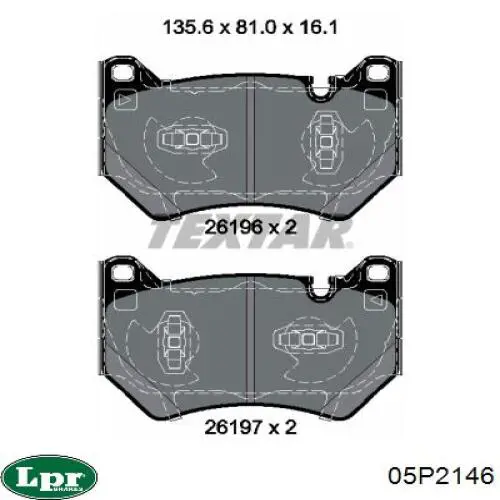 Передние тормозные колодки 05P2146 LPR