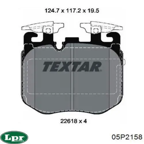 Передние тормозные колодки 05P2158 LPR