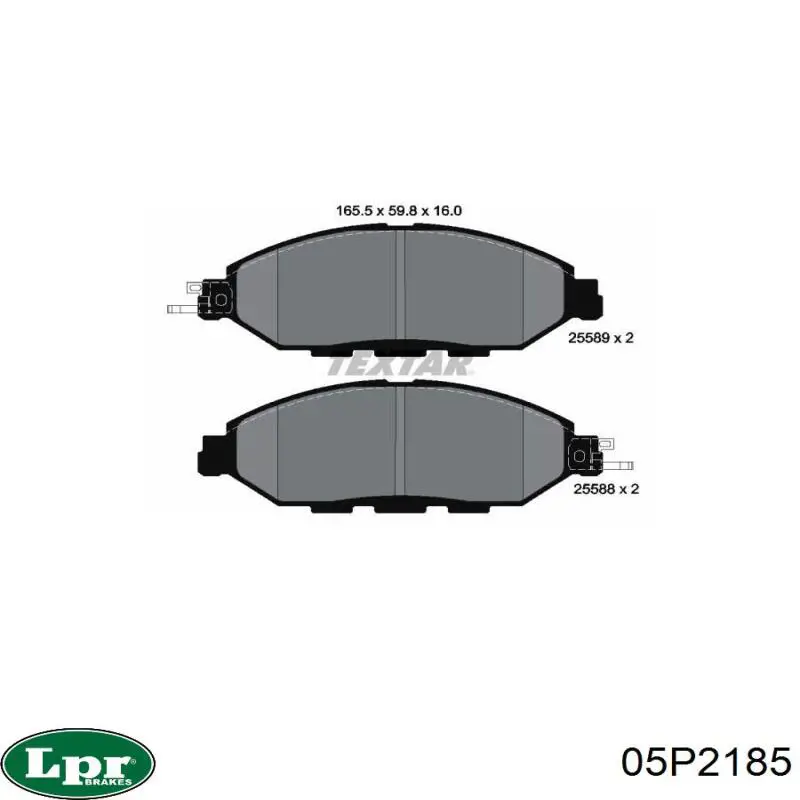 Передние тормозные колодки 05P2185 LPR