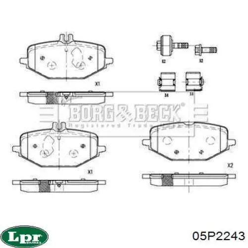 Задние тормозные колодки 05P2243 LPR