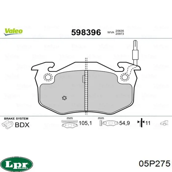 Колодки дисковые  LPR 05P275 цена, от 13.64 USD