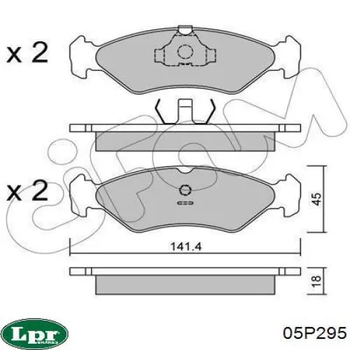 Тормозные колодки LPR 05P295