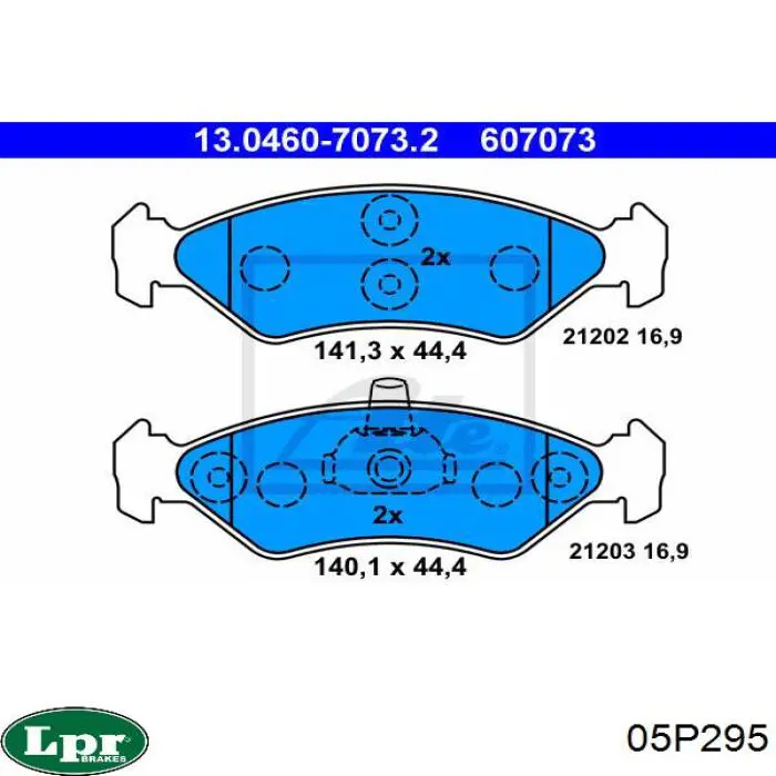 Передние тормозные колодки 05P295 LPR