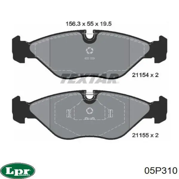 Передние тормозные колодки 05P310 LPR