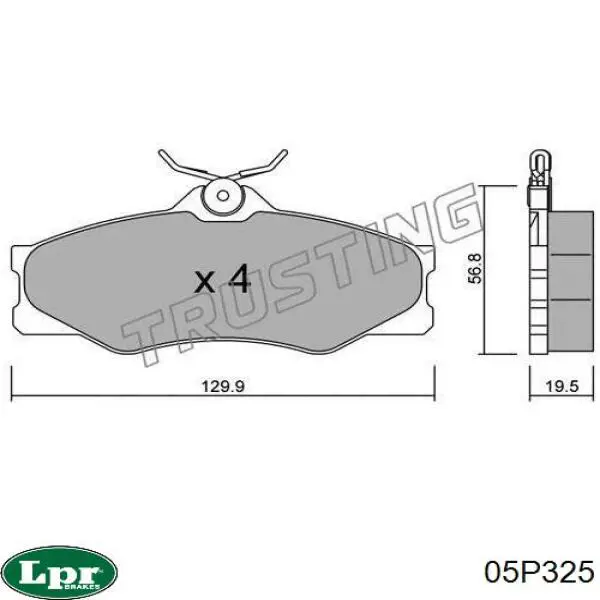 Передние тормозные колодки 05P325 LPR