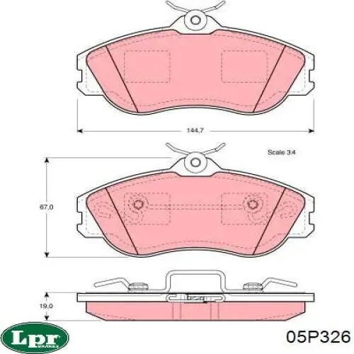 Передние тормозные колодки 05P326 LPR