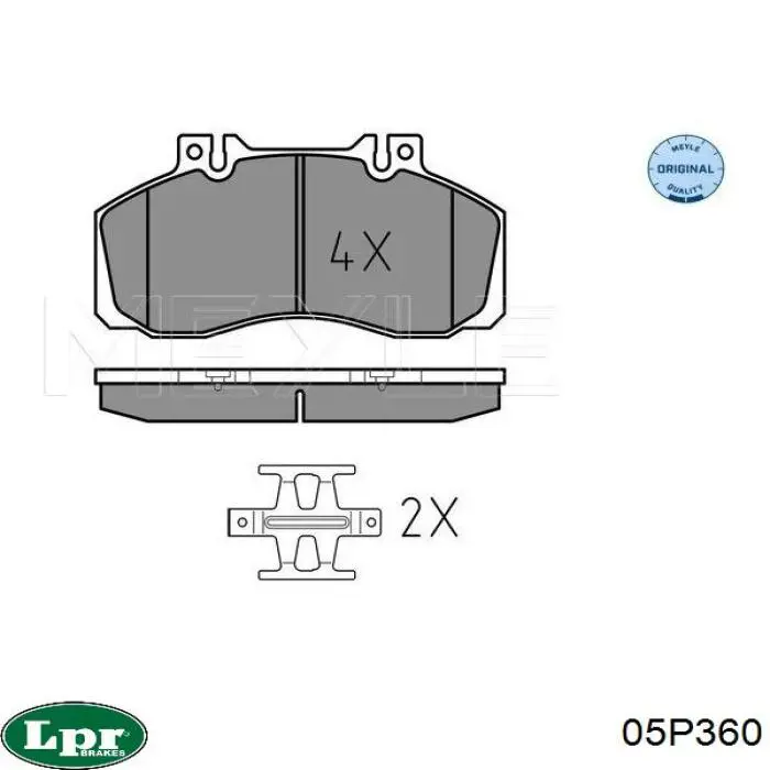Купить 05P360 LPR Колодки тормозные задние, дисковые