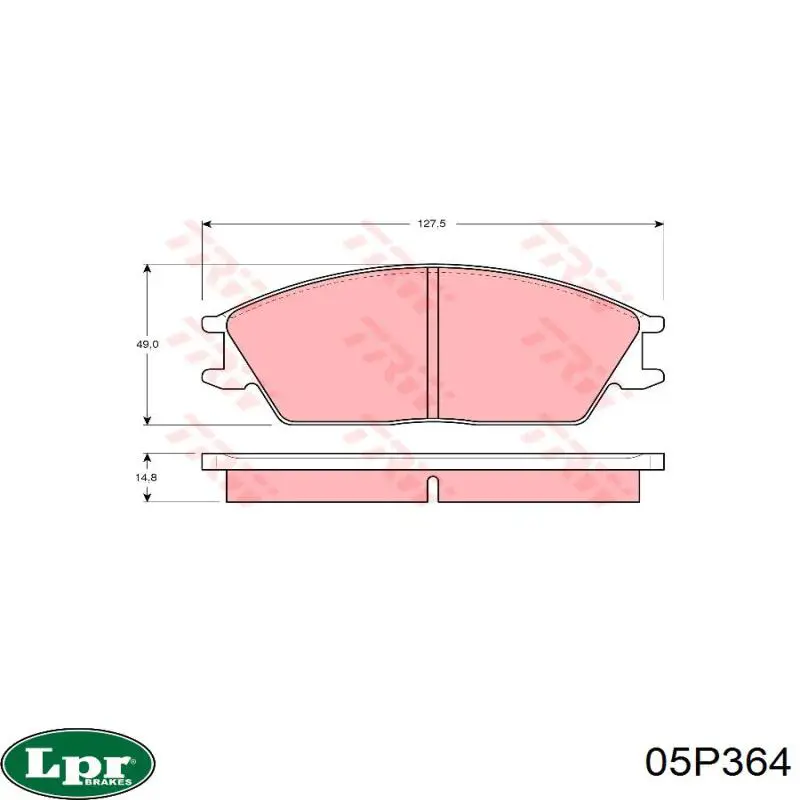 Купить 05P364 LPR Колодки тормозные