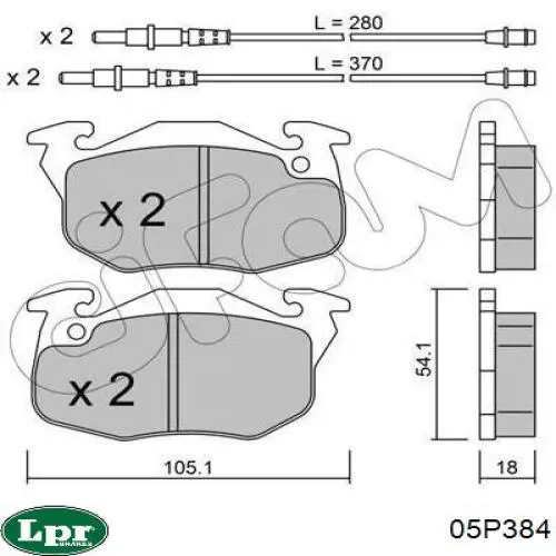 Купить 05P384 LPR Колодки тормозные