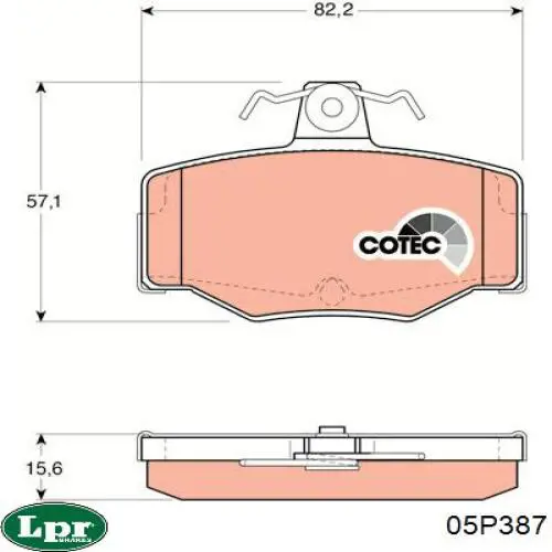 Задние дисковые колодки LPR 05P387