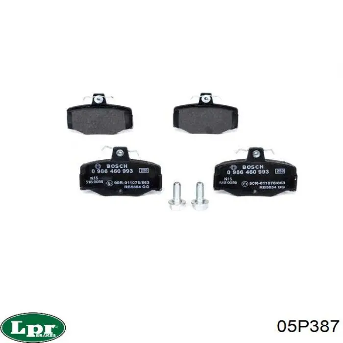 Купить 05P387 LPR Колодки тормозные задние, дисковые