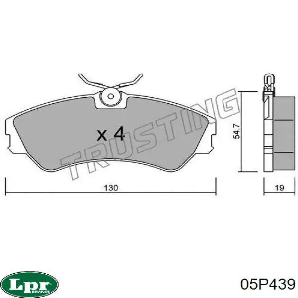 Купить 05P439 LPR Колодки тормозные