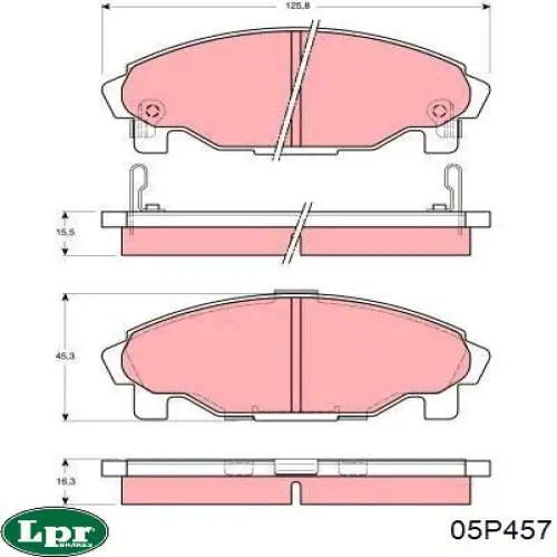 Передние тормозные колодки 05P457 LPR