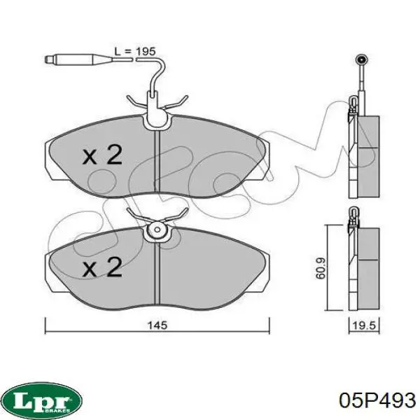 Купить 05P493 LPR Колодки тормозные