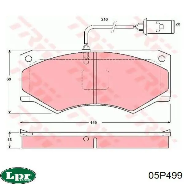 Тормозные колодки LPR 05P499