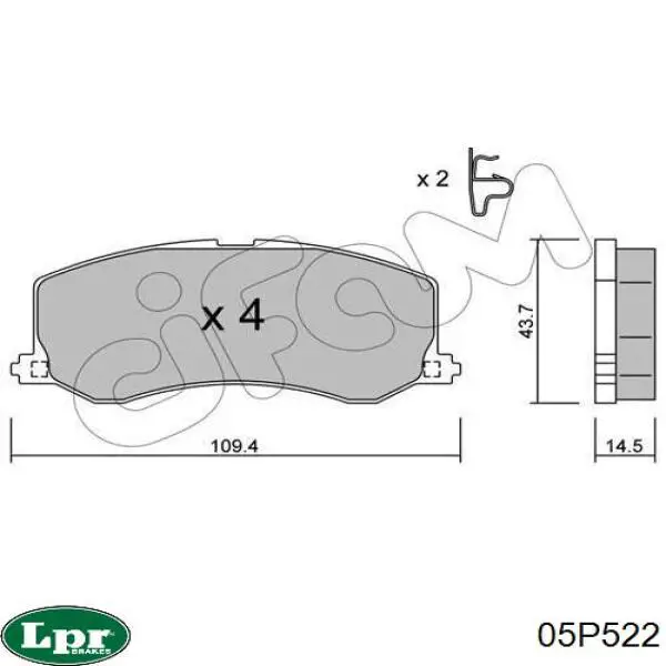 Купить 05P522 LPR Колодки тормозные