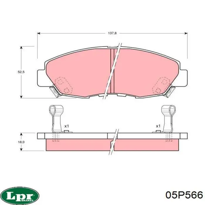 Купить 05P566 LPR Колодки тормозные