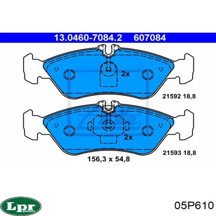Задние дисковые колодки LPR 05P610