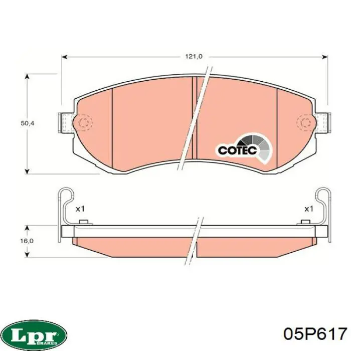 Тормозные колодки LPR 05P617