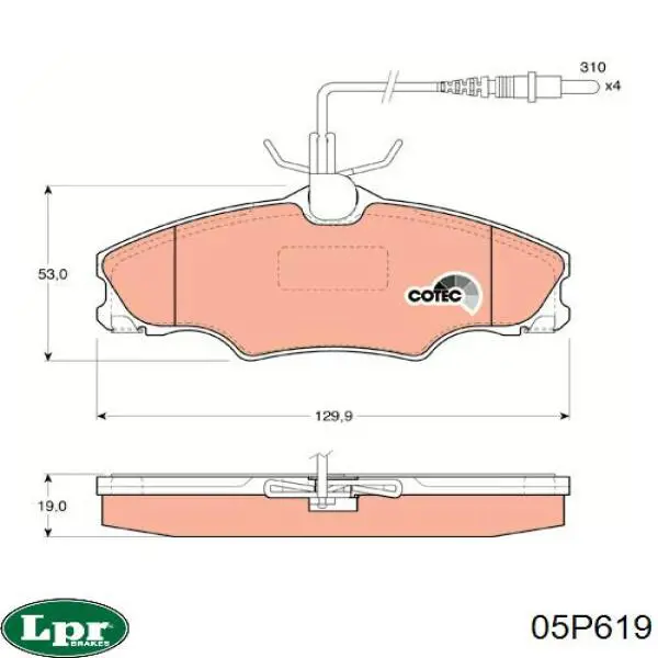 Тормозные колодки LPR 05P619