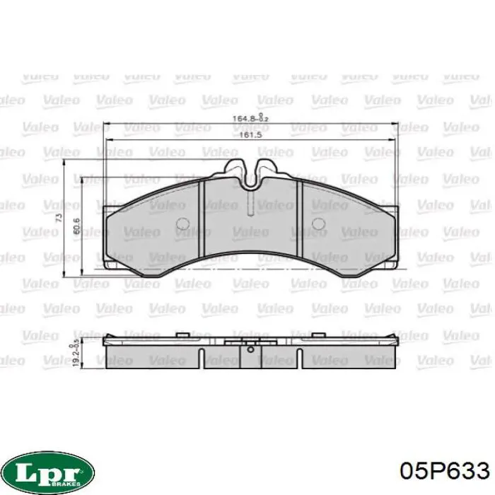 Передние тормозные колодки 05P633 LPR