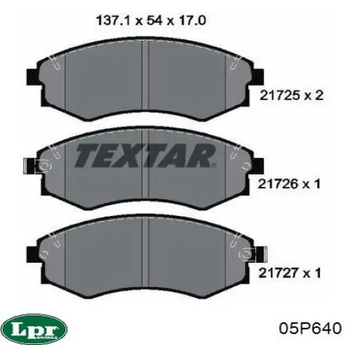 Купить 05P640 LPR Колодки тормозные