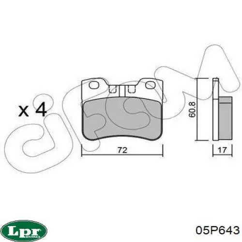 Колодки LPR 05P643 цена, от 17.49 USD