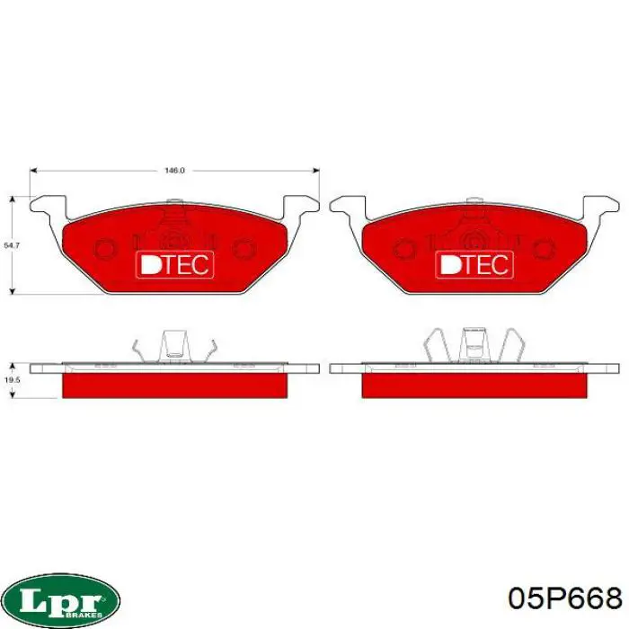 Тормозные колодки LPR 05P668