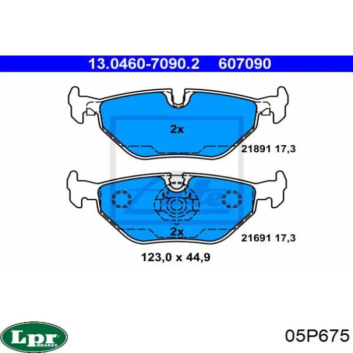 Pastillas de freno traseras 05P675 LPR